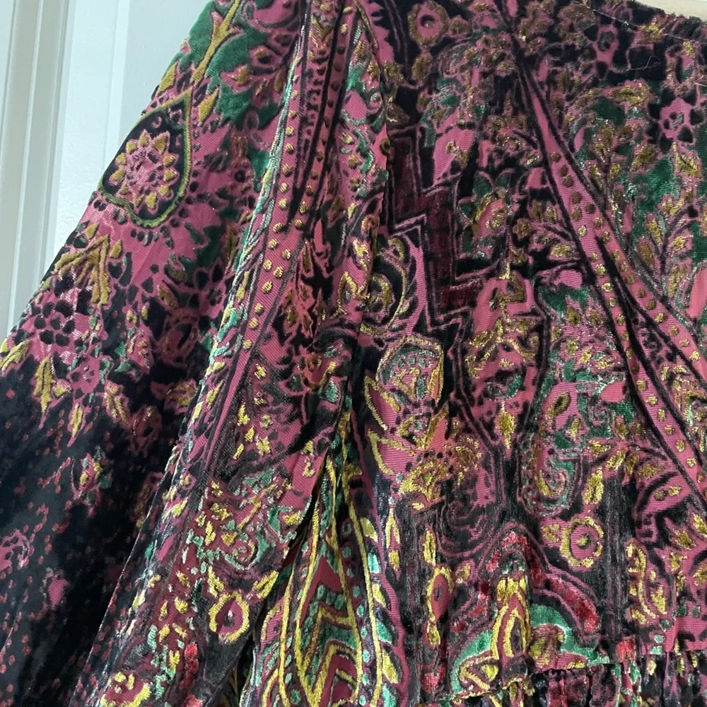 Free People Printed Velvet Dress Size Small